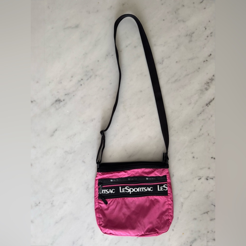 Lesportsac Pink and Black Crossbody Bag Sporty Style